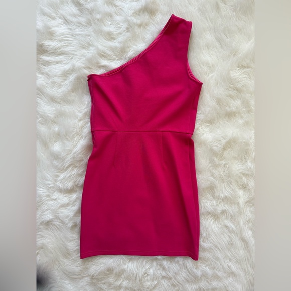 Superdown Nava Asymmetrical Mini Dress in Hot Pink - Picture 5 of 6